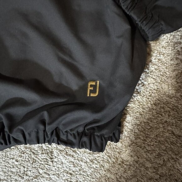 FootJoy Pullover Jacket Mens XL Black Burl Oaks Golf Club Windbreaker FJ Logo - Picture 2 of 9